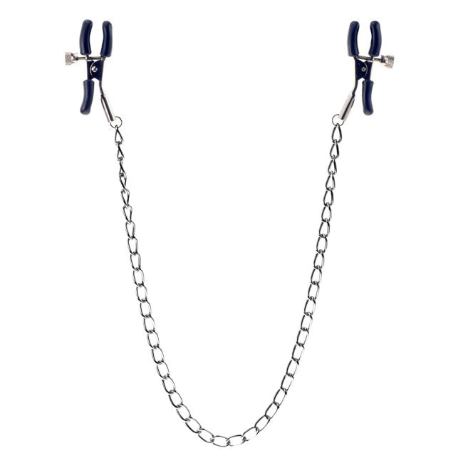 Squeeze And Please Nipple Clamps With Chain|Front View|"nipple clamps-front view"|