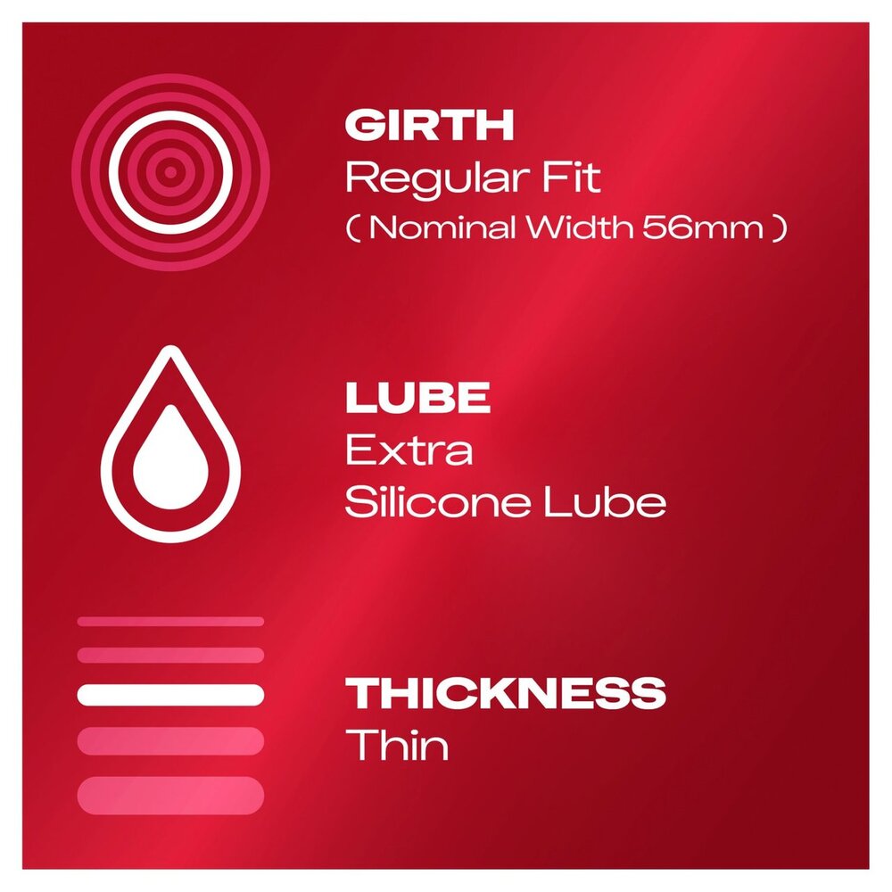 Durex Thin Feel Regular Fit Condoms 6 Pack|Detail View|"thin details-detail view"|