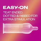 Durex Pleasure Me Ribbed And Dotted Condoms 6 Pack|Side View|"pack features-side view"|