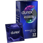 Durex Extended Pleasure Regular Fit Condoms 12 Pack|Front View|"condom design-front view"|