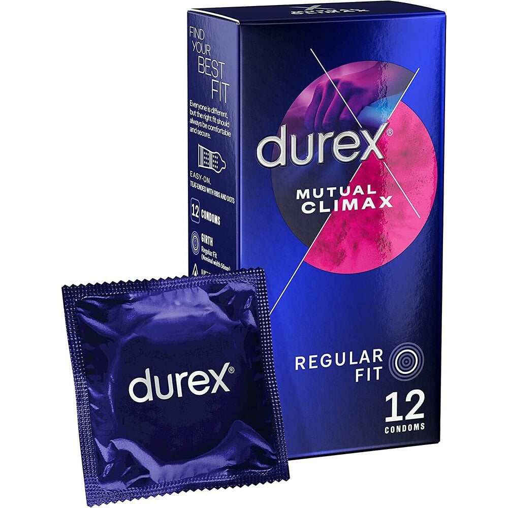 Durex Mutual Climax Regular Fit Condoms 12 Pack|Front View|"condom design-front view"|