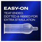 Durex Mutual Climax Regular Fit Condoms 12 Pack|Side View|"pack features-side view"|