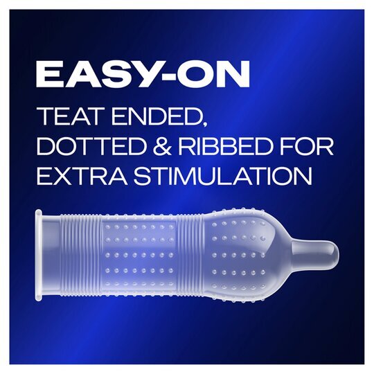 Durex Mutual Climax Regular Fit Condoms 12 Pack|Side View|"pack features-side view"|