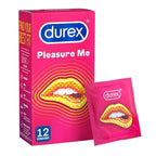 Durex Pleasure Me Ribbed And Dotted Condoms 12 Pack|Front View|"condom design-front view"|