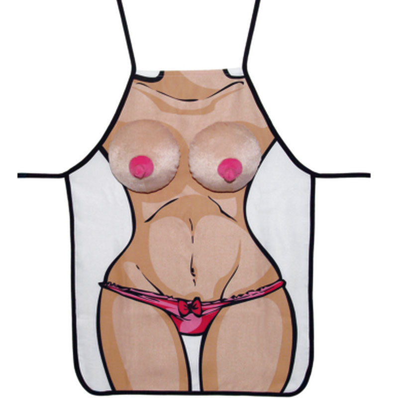 Boobs Apron|Front View|"novelty cooking apron - front view"