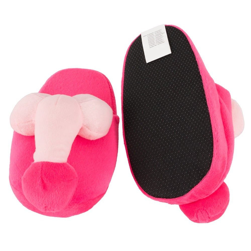 Pink Penis Slippers|Back View|"pink novelty slippers - back view"