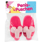 Pink Penis Slippers|Detail View|"pink novelty slippers - detail view"