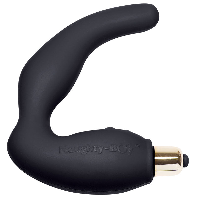 Rocks-Off-7-Speed-Naughty-Boy-Black-Prostate-Massager|Front View|"premium massager-front view"
