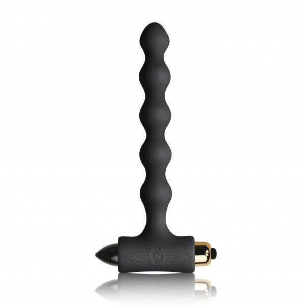 Rocks-Off-Pearls-Petite-Sensations-Black|Front View|"textured pleasure device-front view"