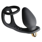 Rocks-Off-7-Speed-ROZen-Cock-Ring-And-Anal-Plug-Black|Front View|"dual function-front view"