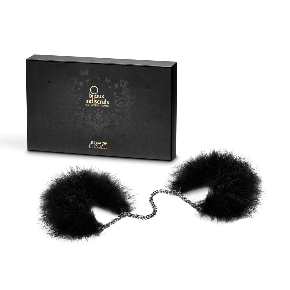 Bijoux Indiscrets Za Za Zu Feather Handcuffs|Front View|"feather cuffs-front view"|