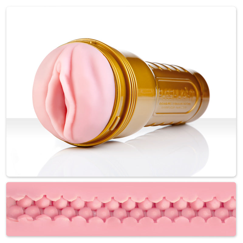 Fleshlight STU Pink Vagina Masturbator|Front View|"training device - front view"