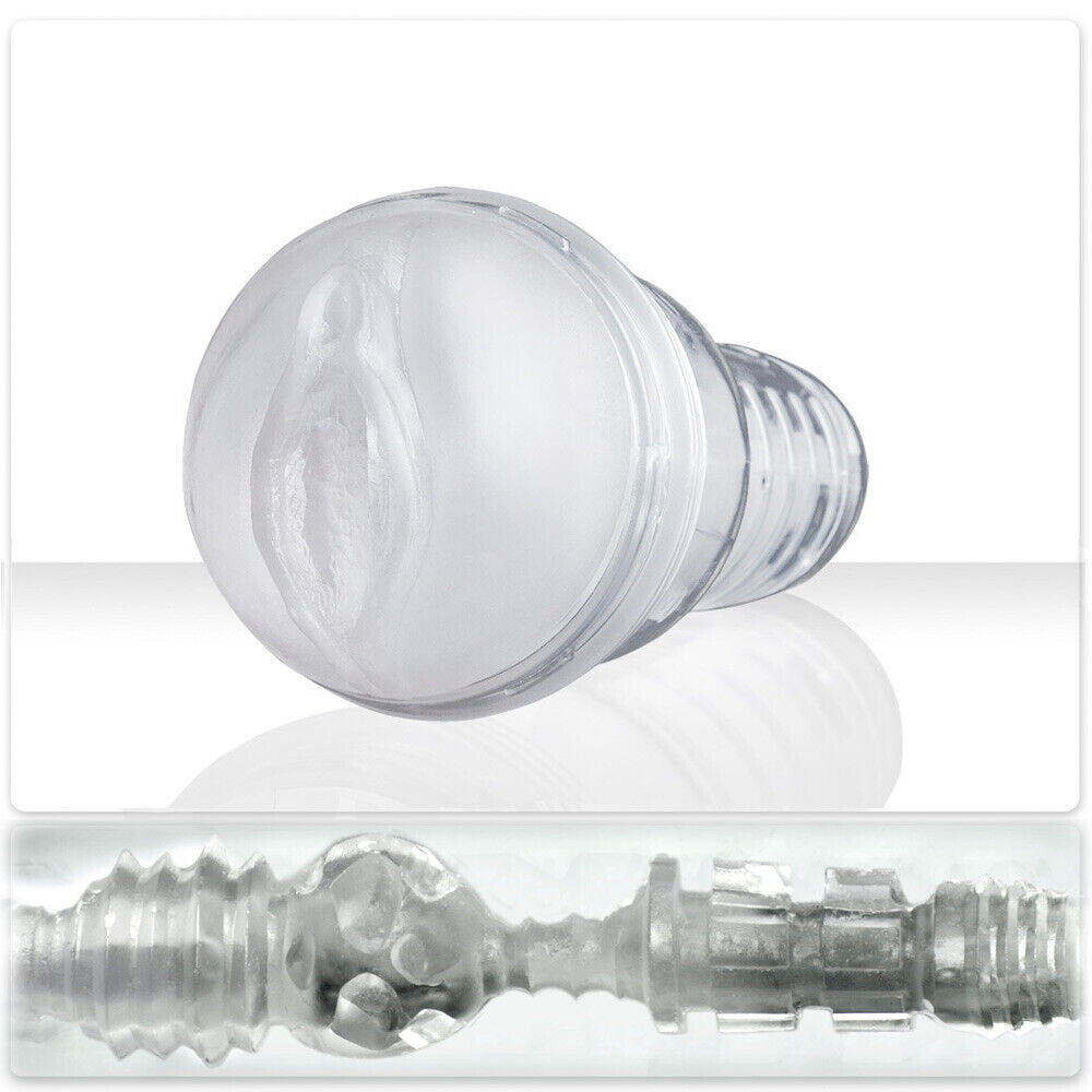 Fleshlight Ice Lady Crystal Masturbator|Front View|"transparent massager - front view"