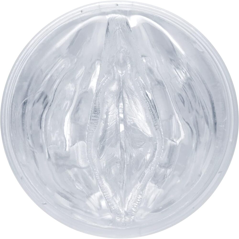 Fleshlight Ice Lady Crystal Masturbator|Side View|"clear case design - side view"