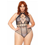 Leg Avenue Seamless Bodysuit UK 14 to 18|Front View|"plus size seamless bodysuit - front view"