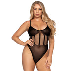 Leg Avenue Net Bodysuit And Matching Skirt UK 6 to 12|Back View|"net bodysuit skirt set - back view"