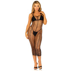 Leg Avenue Horizontal Net Maxi Dress UK 6 to 12|Front View|"mesh maxi dress - front view"