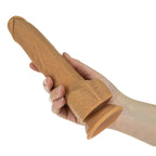 Naked Attraction 9 Inch Thrusting Dildo Caramel|Side View|"dildo detail - side view"