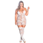 Leg Avenue Strappy Suspender Dress UK 14 to 18|Front View|"plus size strappy suspender dress - front view"