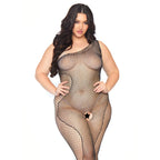 Leg Avenue Crystalized Bodystocking Plus Size UK 14 to 18|Back View|"plus size crystal bodystocking - back view"