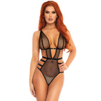 Leg Avenue Fishnet Strappy Gstring Teddy|Back View|"fishnet gstring teddy - back view"