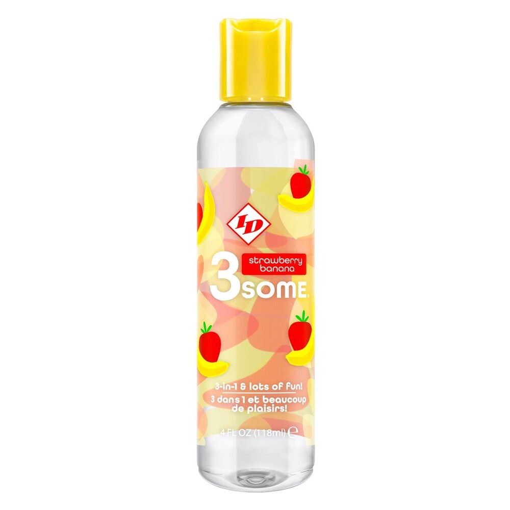 ID-3some-Strawberry-Banana-3-In-1-Lubricant-118ml|Front-View|"strawberry-banana-multipurpose-lubricant-front-view"