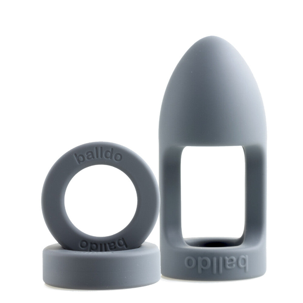 Balldo The Worlds First Ball Dildo Steel Grey|Front View|"balldo design - front view"