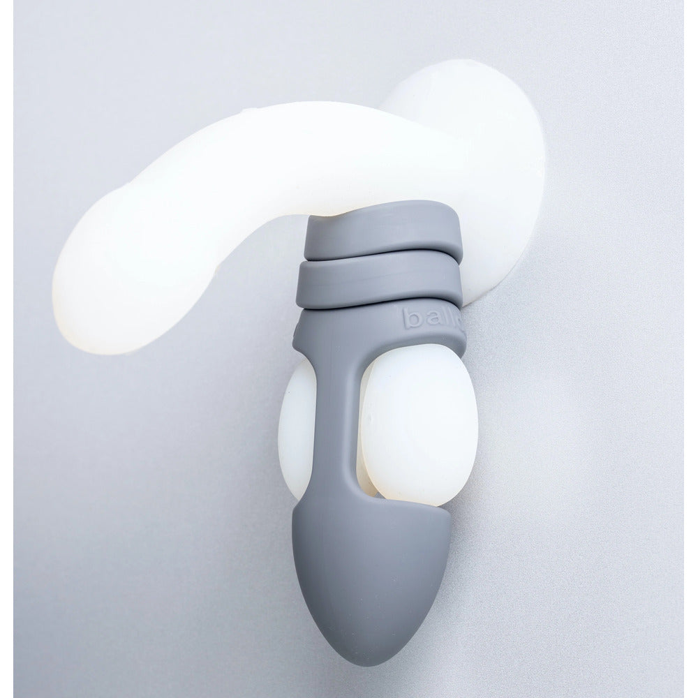 Balldo The Worlds First Ball Dildo Steel Grey|Side View|"steel detail - side view"