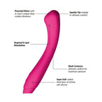 Je-Joue-Juno-Sleek-GSpot-Vibrator-Fuchsia|Detail View|"control features-detail view"
