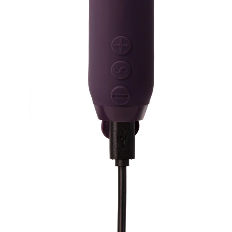 Je-Joue-Duet-Multi-Surfaced-Bullet-Vibrator-Purple|Side View|"premium silicone design-side view"
