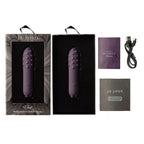 Je-Joue-Duet-Multi-Surfaced-Bullet-Vibrator-Purple|Kit View|"complete luxury bullet set-kit view"