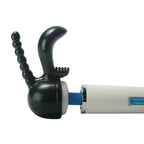 XR Triple Pleaser Wand Attachment Black | Angle | "flexible attachment design - angle view"