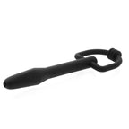 Master Series The Hallows Silicone CumThru DRing Penis Plug|Front View|"dring design plug-front view adult toys direct"|