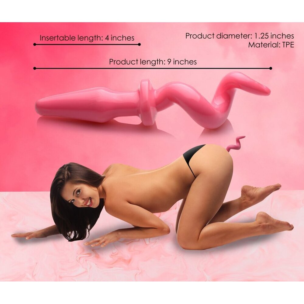 XR-Pig-Tail-Pink-Butt-Plug|Detail View|"product features-detail view"
