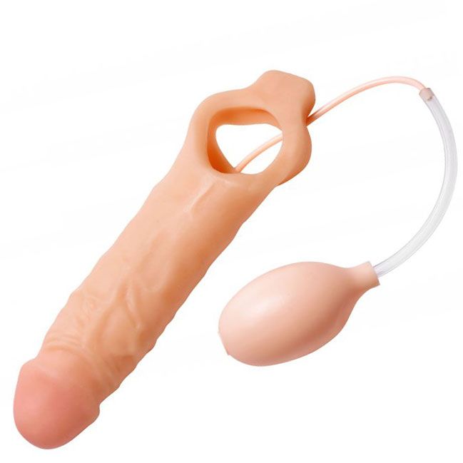 Size Matters Realistic Ejaculating Penis Sheath|Side View|"sheath detail - side view"