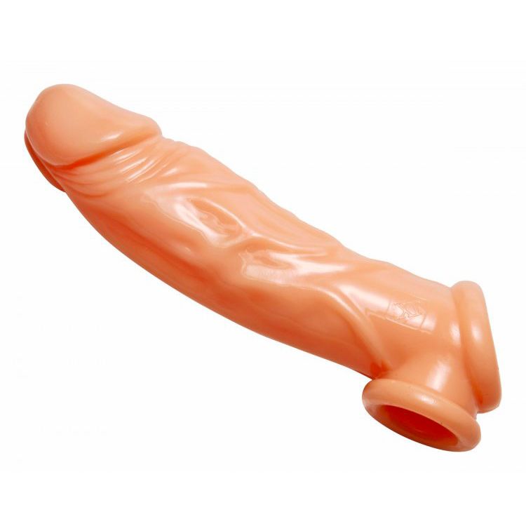 Size Matters Realistic Flesh Penis Enhancer and Ball Stretcher 8|Front View|"realistic design - front view"
