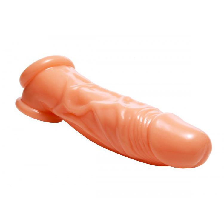 Size Matters Realistic Flesh Penis Enhancer and Ball Stretcher 8|Side View|"stretcher detail - side view"