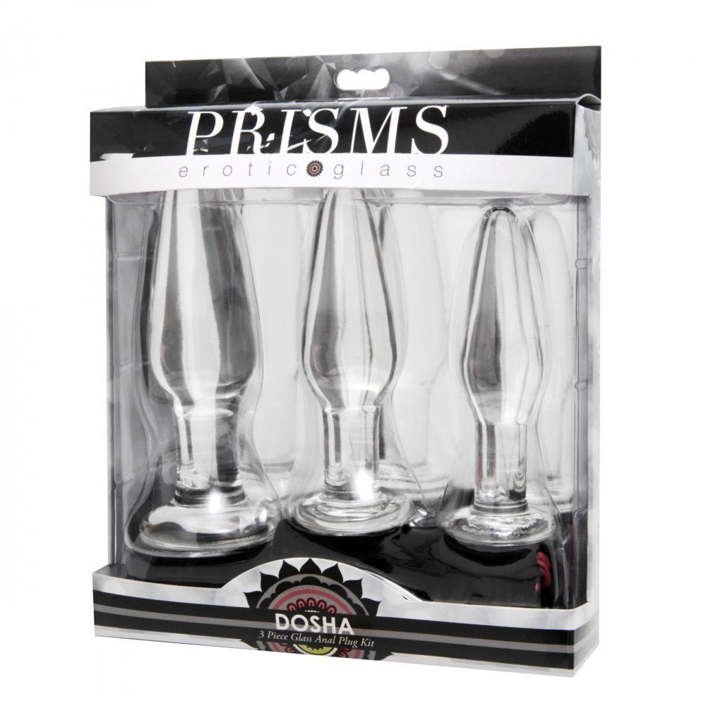 XR-Dosha-3-Piece-Glass-Anal-Plug-Kit|Set View|"complete kit-set view"