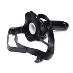 Master Series Infiltrator 2 Hollow Strap On Black 9 Inch Dildo|Side View|"texture detail - side view"