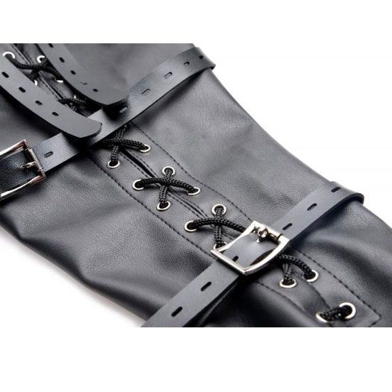 XR Strict Full Sleeve Arm Binder|Back View|"binder closure system-back view adult toys direct"|
