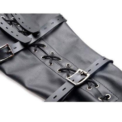 XR Strict Full Sleeve Arm Binder|Back View|"binder closure system-back view adult toys direct"|