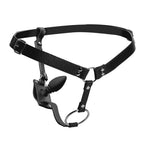 XR Strict Male Cock Ring Harness with Silicone Anal Plug|Front View|"harness-front view"|