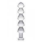 Master Series Drops Anal Links Glass Dildo|Front View|"glass anal links - front view"