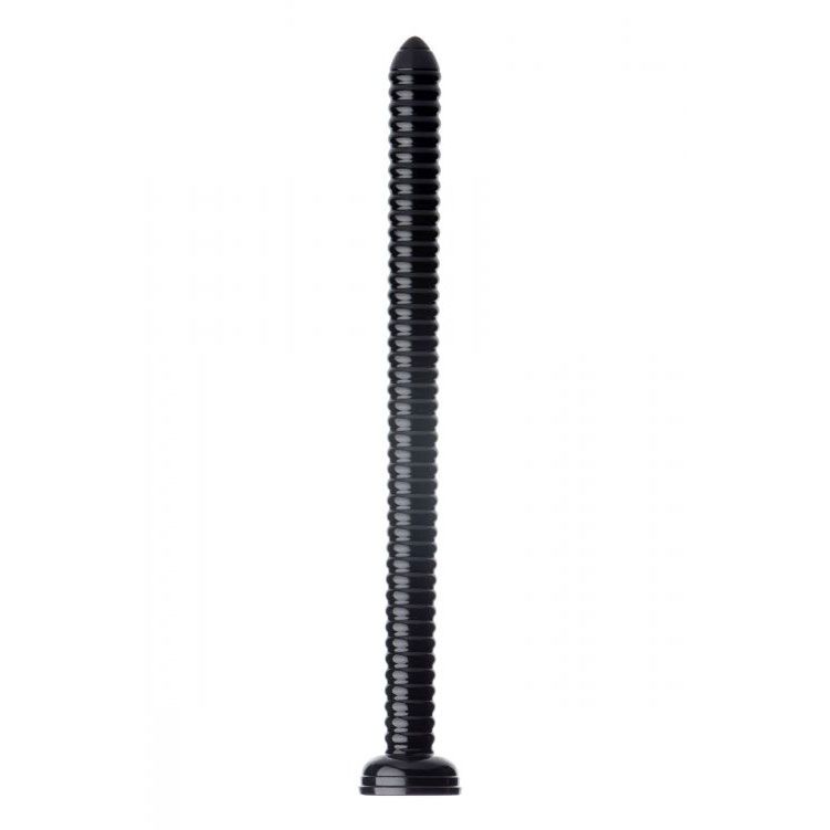 XR Hosed 19 Inch Ribbed Anal Snake Dildo|Front View|"ribbed snake dildo - front view"