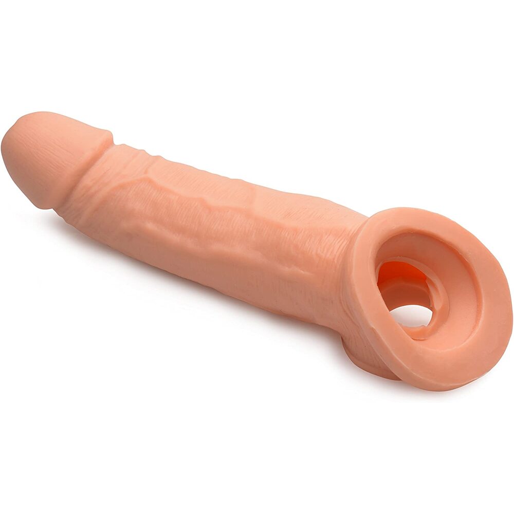 Size Matters Ultra Real 1 Inch Solid Tip Penis Extension|Side View|"solid detail - side view"