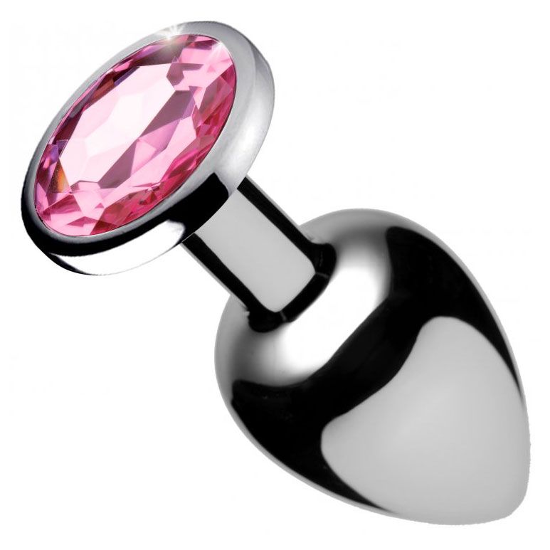 XR-Booty-Sparks-Pink-Gem-Medium-Anal-Plug|Front View|"gem plug-front view"