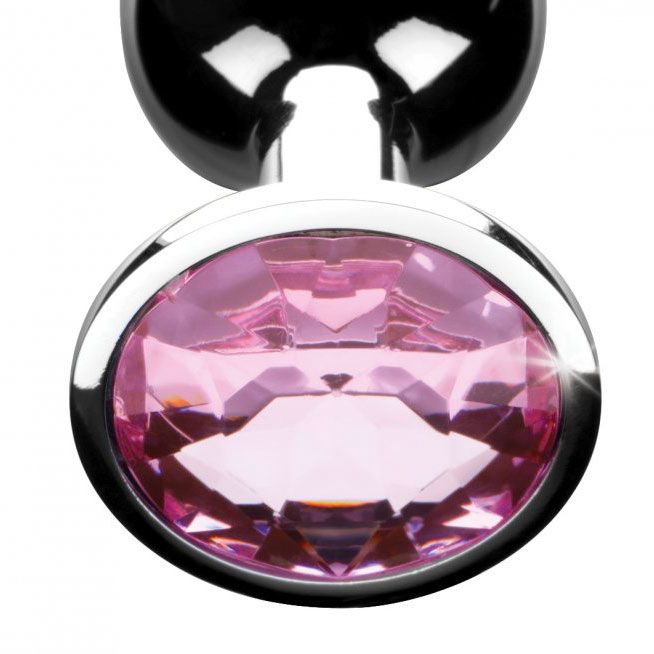 XR-Booty-Sparks-Pink-Gem-Medium-Anal-Plug|Detail View|"product features-detail view"