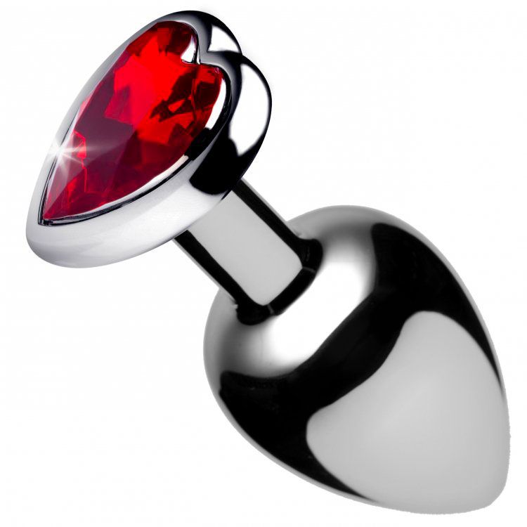 XR-Booty-Sparks-Red-Heart-Medium-Anal-Plug|Front View|"heart plug-front view"