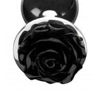 XR Booty Sparks Black Rose Anal Plug Large|Detail View|"black rose plug features-detail view"|
