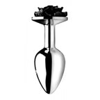 XR-Booty-Sparks-Black-Rose-Anal-Plug-Medium|Side View|"rose design-side view"